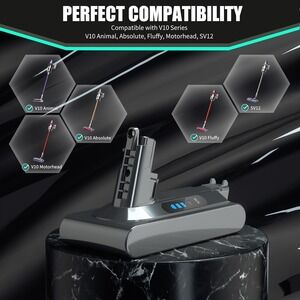 Dyson 967834-05 21.6V 5.0Ah replace for V8 Battery SV10 Absolute V8 Animal